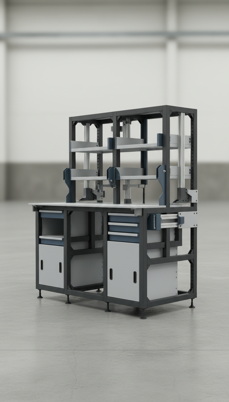 Estación modular con panel ergonómico